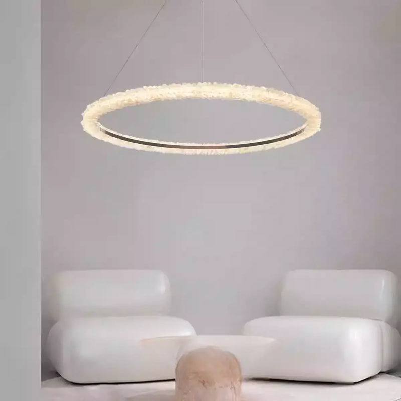 Natural Crystal Living Room Chandelier 39.3 in