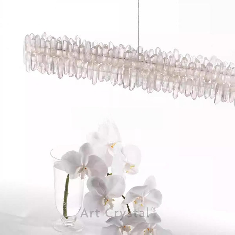 Natural crystal restaurant  chandelier  A, 39.37in, 47.25in, 55.12in, 63in