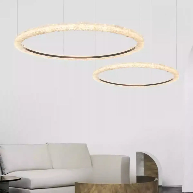 Natural Crystal Living Room Chandelier 39.3 in