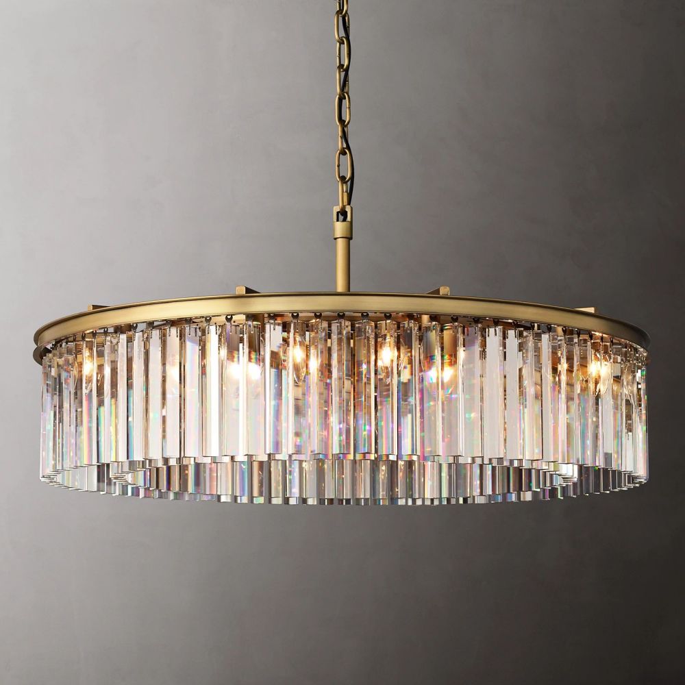 Ryan Round Triangular Crystal Chandelier 43"D