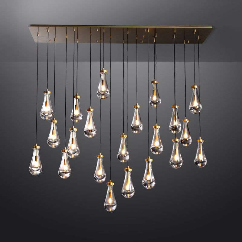 Raindrop Rectangle Chandelier 72''