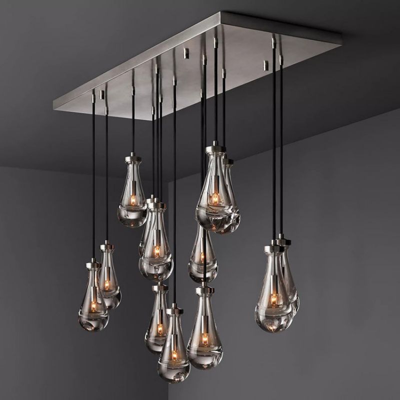 Raindrop Rectangle Chandelier 54''