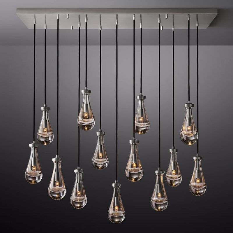 Raindrop Rectangle Chandelier 54''