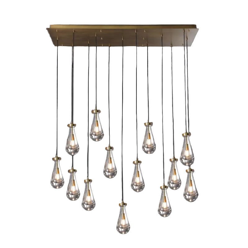 Raindrop Rectangle Chandelier 54''