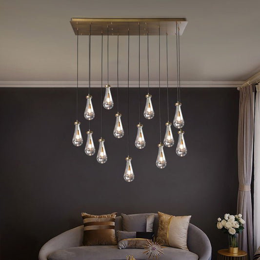 Raindrop Rectangle Chandelier 54''