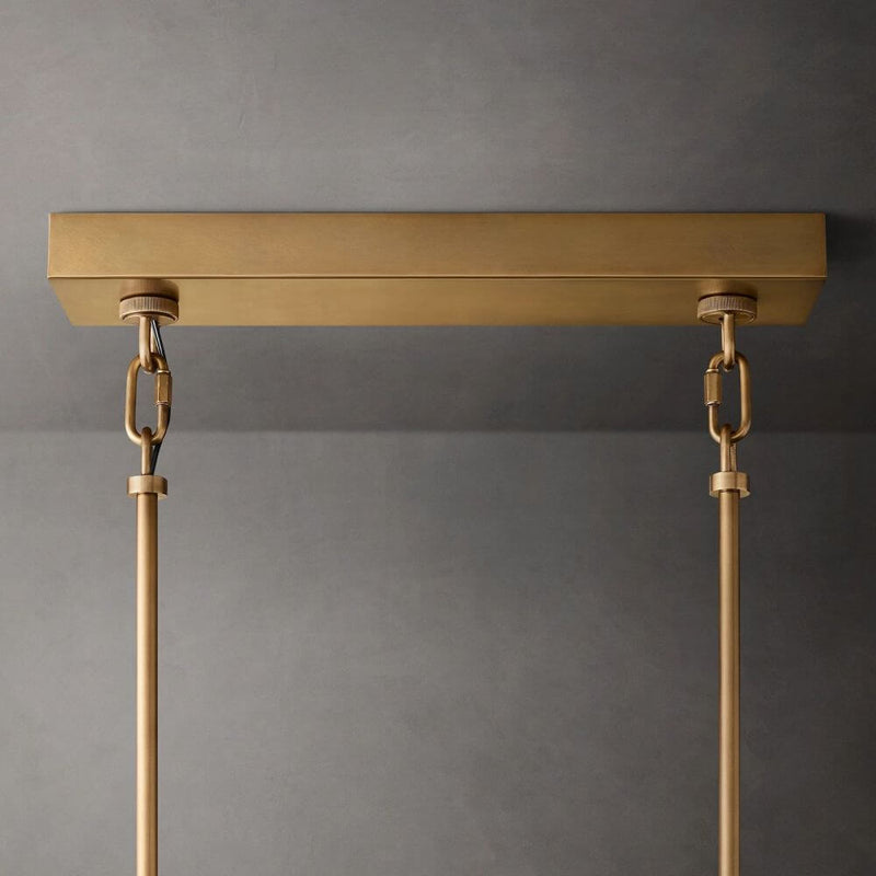 Samurai Clear Rectangle Chandelier 77"W