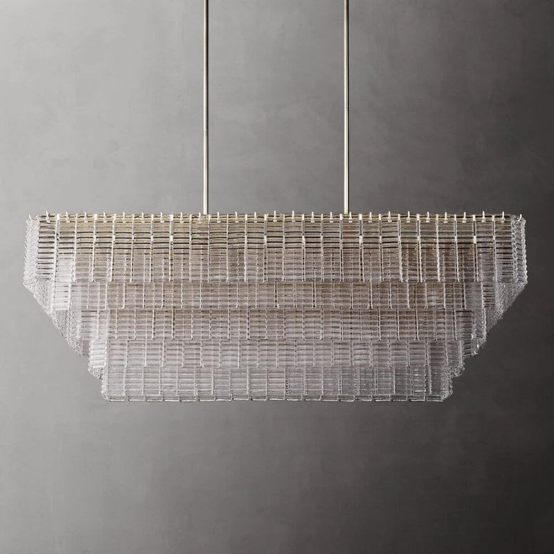 Samurai Clear Rectangle Chandelier 59"W