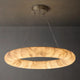 Alabaster Riven Round Chandelier 31″D