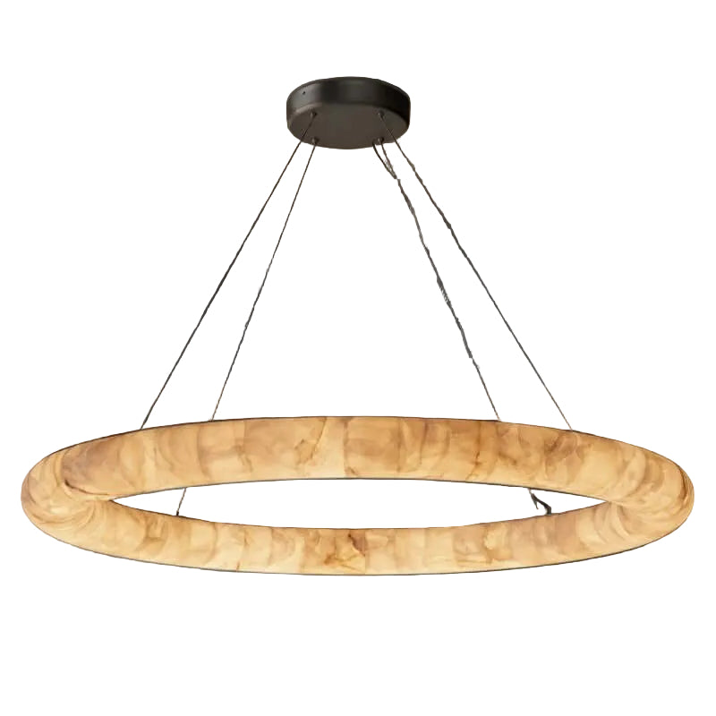 Alabaster Riven Round Chandelier 61″ D