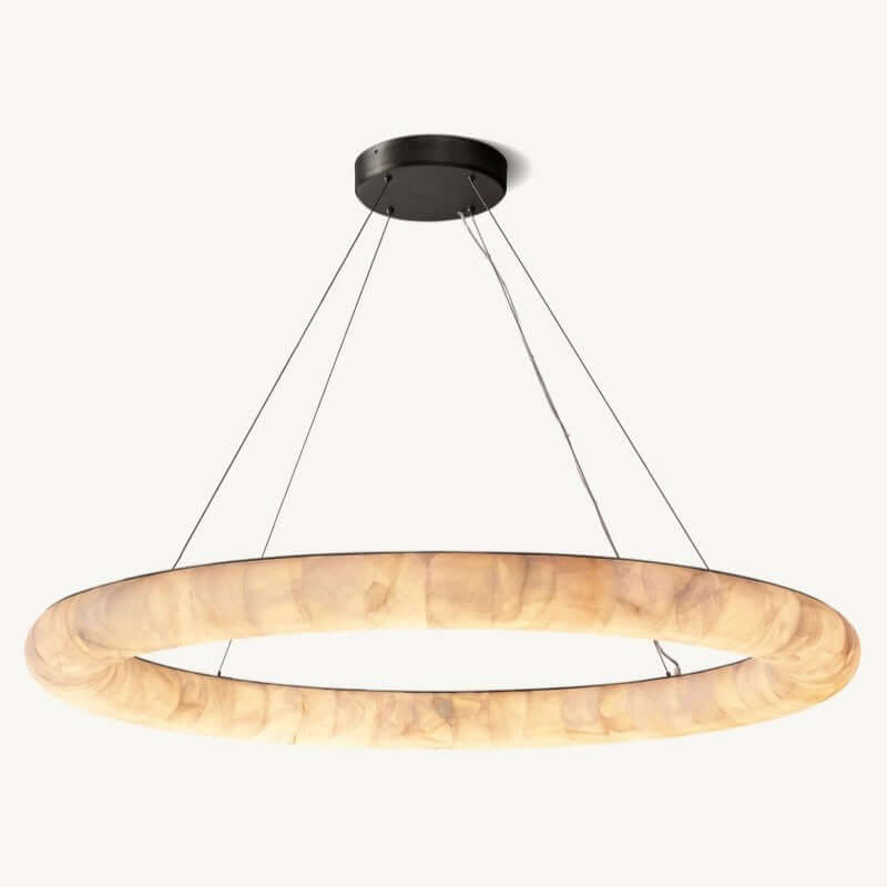 Alabaster Riven Round Chandelier 61″ D