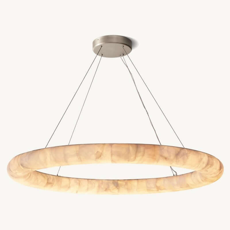 Alabaster Riven Round Chandelier 61″ D