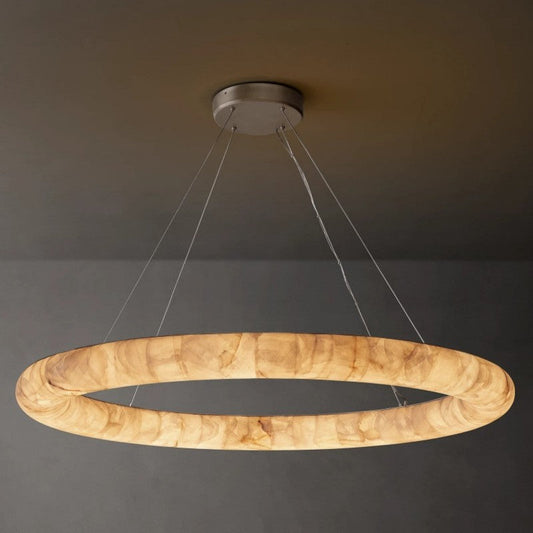 Alabaster Riven Round Chandelier 61″ D