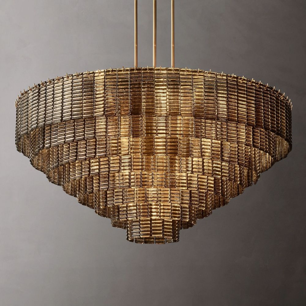Samurai Smoke Round Chandelier 52''D