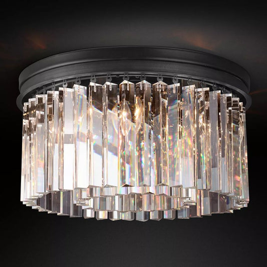 Ryan Triangular Crystal Flushmount 20" D