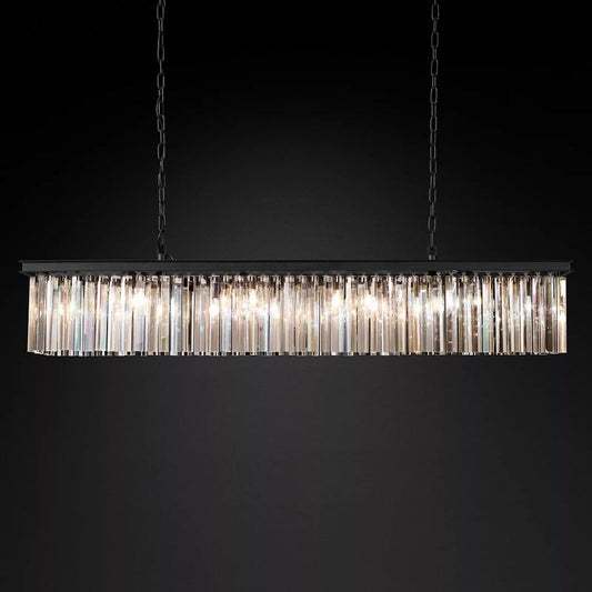 Ryan Rectangle Triangular Crystal Chandelier 60"W