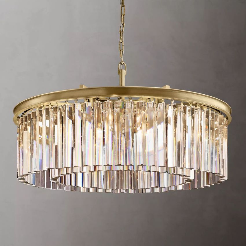Ryan Round Triangular Crystal Chandelier 32"D