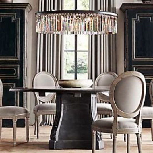 Ryan Round Triangular Crystal Chandelier 32"D