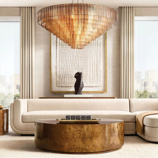 Samurai Smoke Round Chandelier 52''D