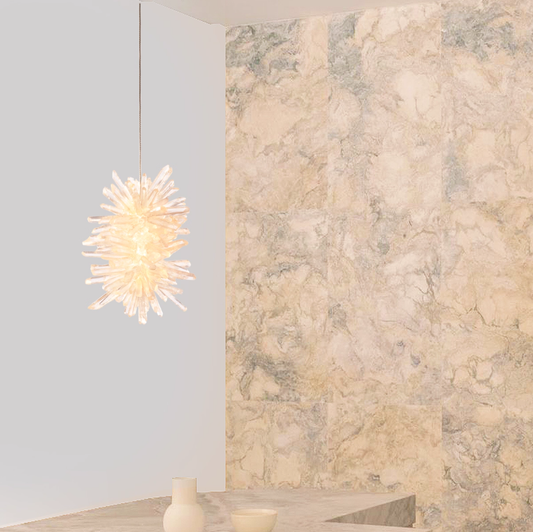 Natural Crystal Bedside Swallow Lamp H7.84 in