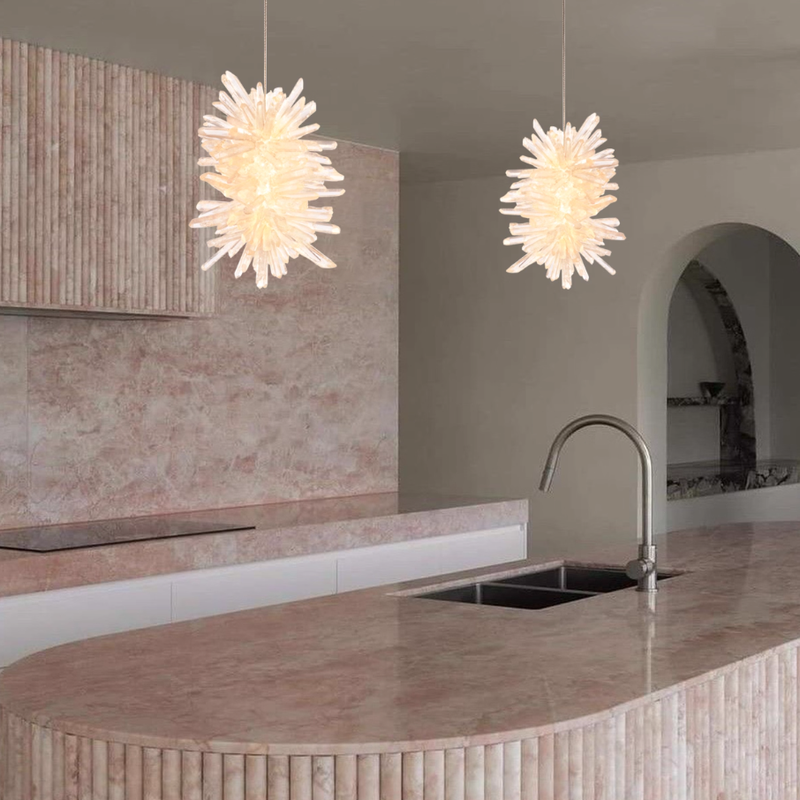 Natural Crystal Bedside Swallow Lamp H7.84 in