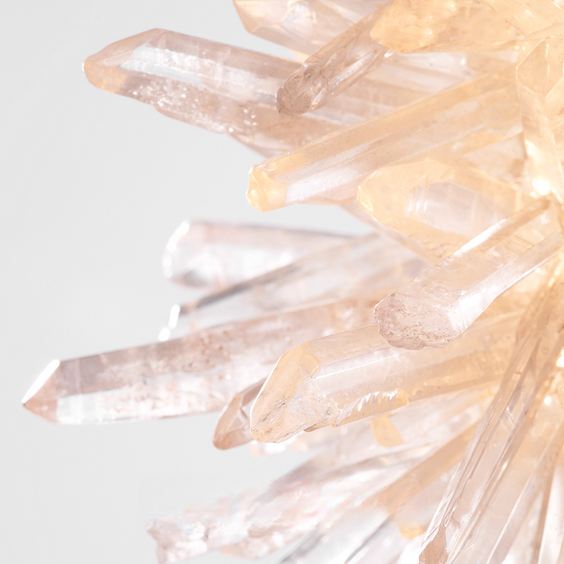 Natural Crystal Bedside Swallow Lamp H7.84 in