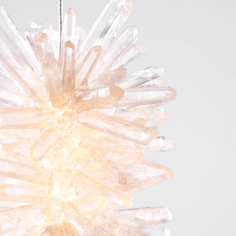 Natural Crystal Bedside Swallow Lamp H7.84 in