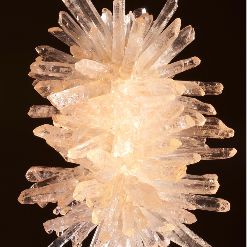 Natural Crystal Bedside Swallow Lamp H7.84 in