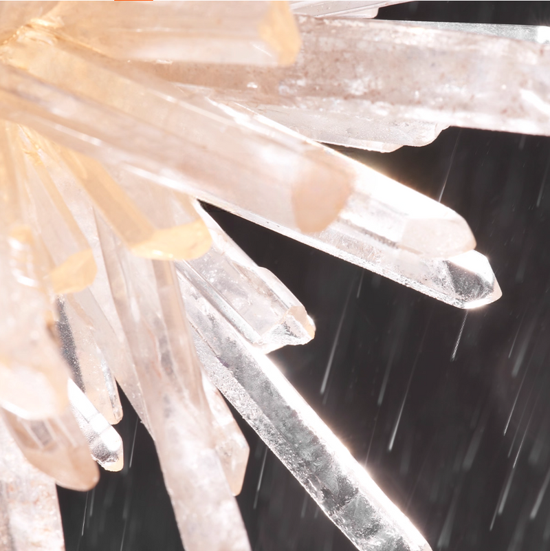 Natural Crystal Bedside Swallow Lamp H7.84 in