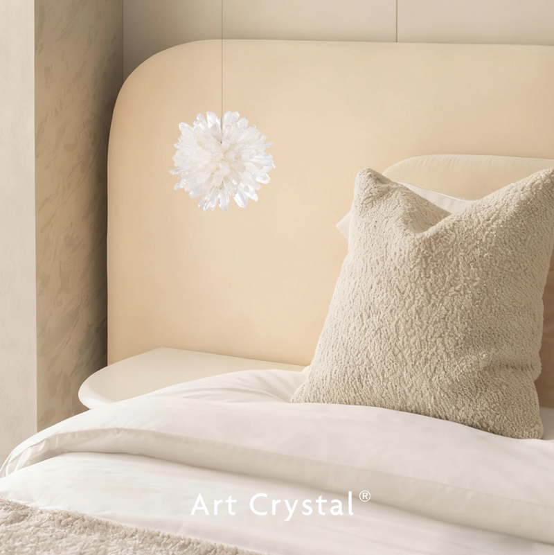 Natural Crystal Multi-Head Staircase Chandelier