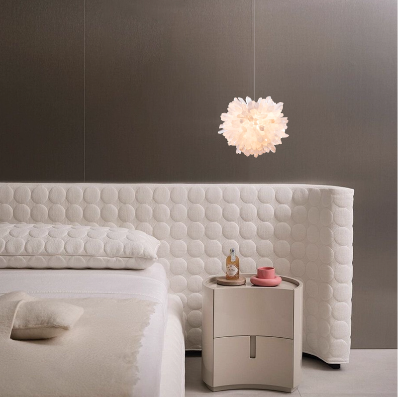 Natural Crystal Multi-Head Staircase Chandelier