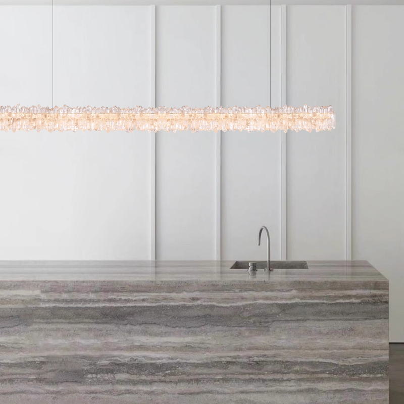 Natural crystal restaurant  chandelier  A, 39.37in, 47.25in, 55.12in, 63in