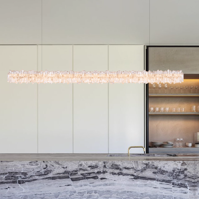 Natural crystal restaurant  chandelier  A, 39.37in, 47.25in, 55.12in, 63in