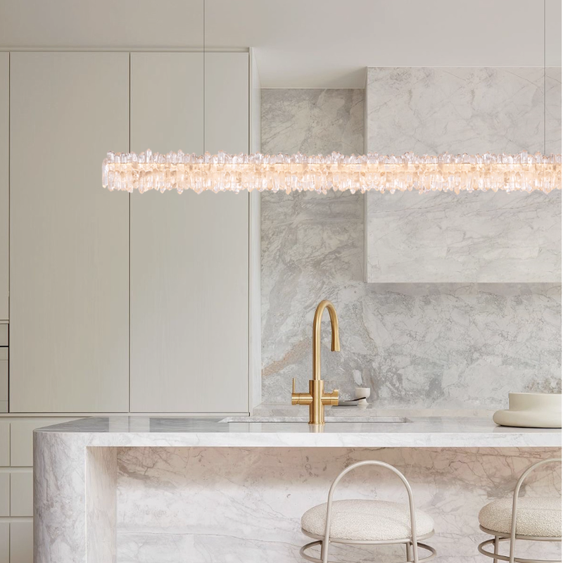 Natural crystal restaurant  chandelier  A, 39.37in, 47.25in, 55.12in, 63in