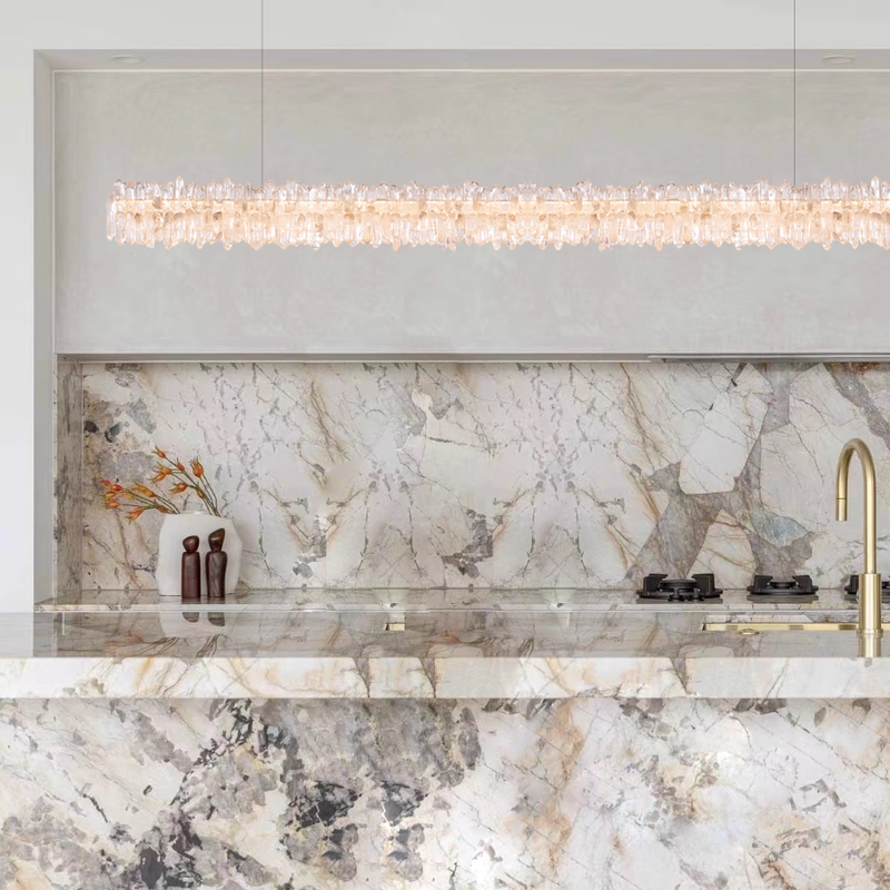 Natural crystal restaurant  chandelier  A, 39.37in, 47.25in, 55.12in, 63in