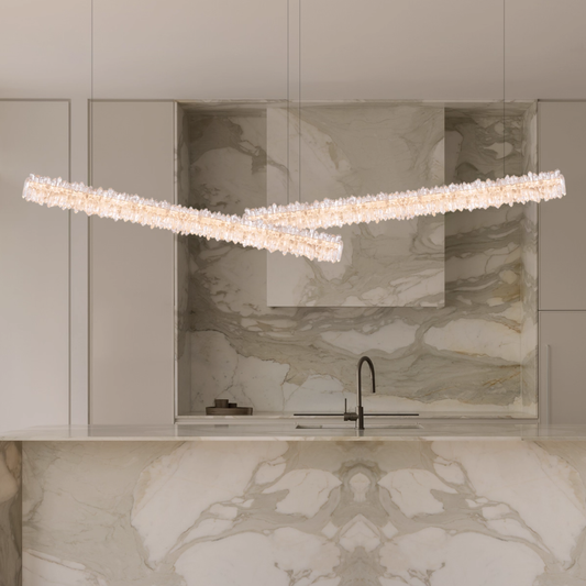 Natural crystal restaurant  chandelier  A, 39.37in, 47.25in, 55.12in, 63in