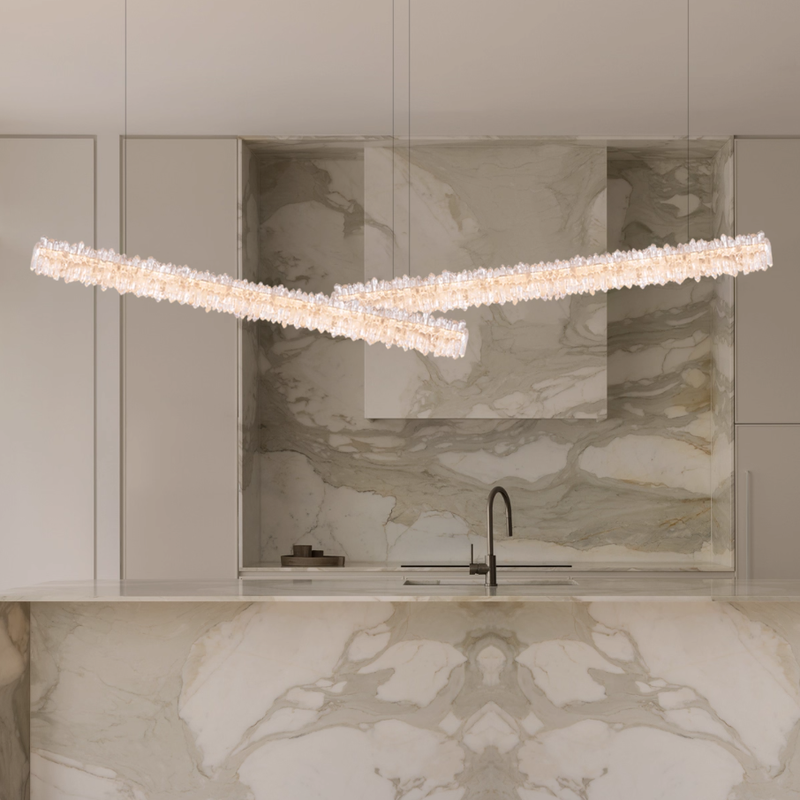 Natural crystal restaurant  chandelier  A, 39.37in, 47.25in, 55.12in, 63in