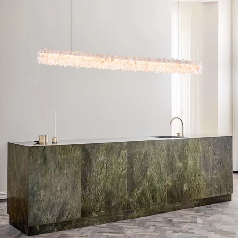 Natural crystal restaurant  chandelier  A, 39.37in, 47.25in, 55.12in, 63in