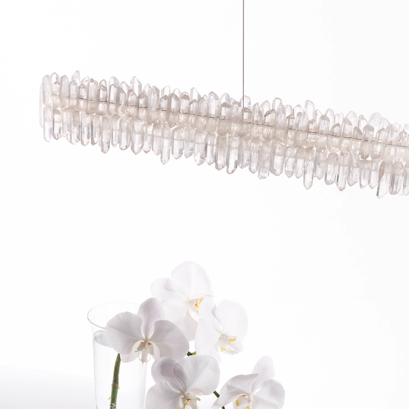 Natural crystal restaurant  chandelier  A, 39.37in, 47.25in, 55.12in, 63in