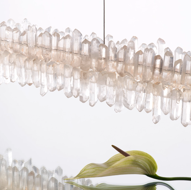 Natural crystal restaurant  chandelier  A, 39.37in, 47.25in, 55.12in, 63in