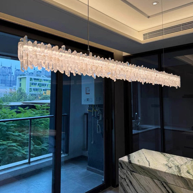 Natural crystal restaurant  chandelier  A, 39.37in, 47.25in, 55.12in, 63in