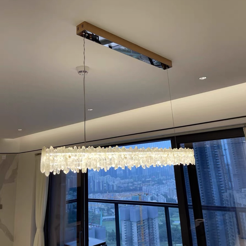 Natural crystal restaurant  chandelier  A, 39.37in, 47.25in, 55.12in, 63in