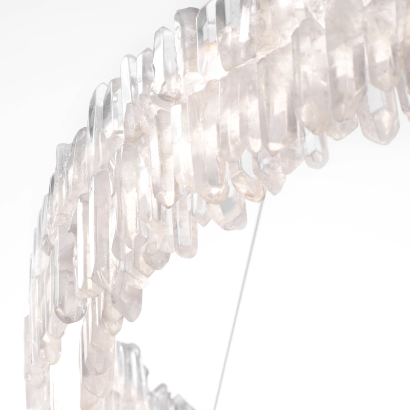 Natural Crystal Living Room Chandelier B 39.3 in