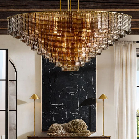 Samurai Smoke Round Chandelier 65''D