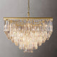 Ryan Triangular Crystal Tiered Square Chandelier 34"