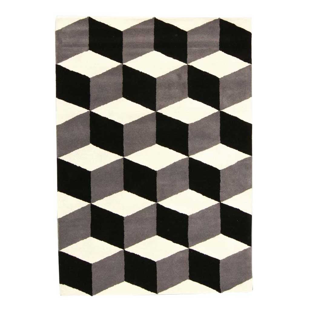 Dimension Cube Hand-Tufted Indian Wool Rug