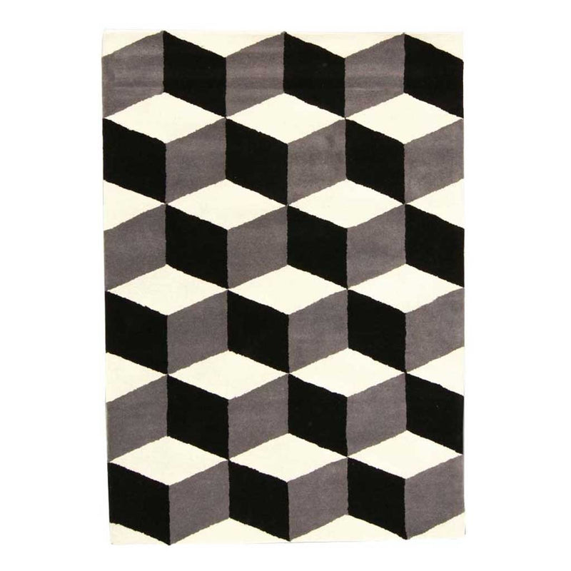 Dimension Cube Hand-Tufted Indian Wool Rug