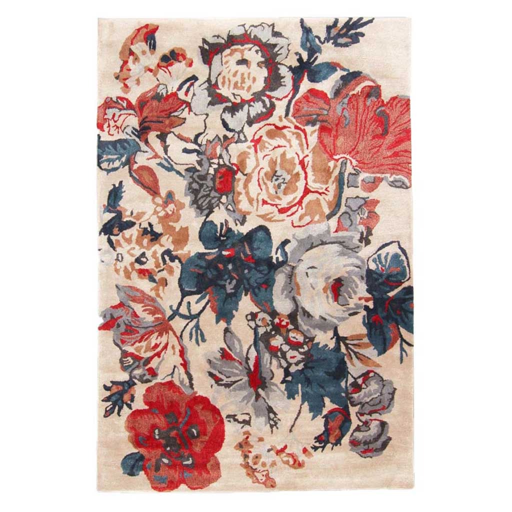 Floral Renaissance Hand-Tufted Indian Wool Rug