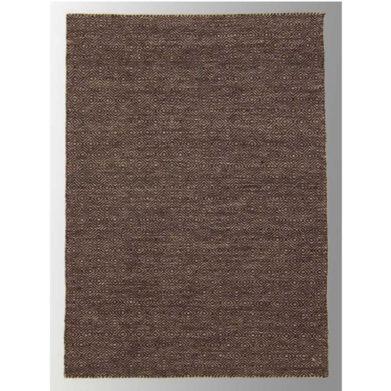 Espresso Diamond Hand-Woven Pure Wool Rug