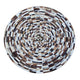Orbit Mosaic 8' Round Hand-Stitched Genuine Cowhide Rug
