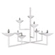 9 Cup Rectangular Chandelier with White Finish